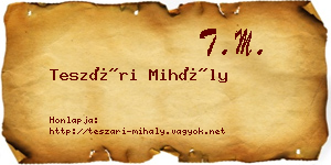 Teszári Mihály névjegykártya